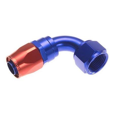 -04 90 DEG DOUBLE SWIVEL HOSE END-RED&BLUE